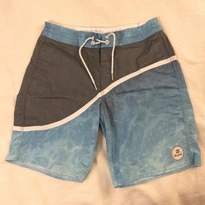 Surfer Billabong elastic waist with Velcro drawstring shorts. Boys size 26.